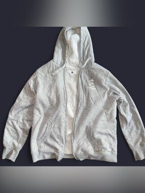 Disney Gray Sherpa-Lined Hooded Puffer Jacket